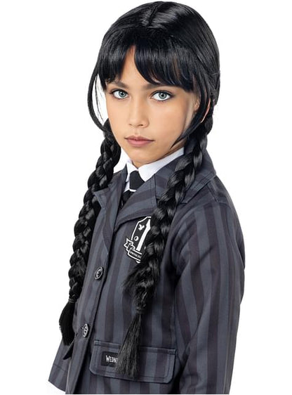 Peluca de Miércoles para niña - Wednesday Oficial Netflix - Funiglobal | Funidelia
