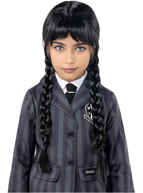 Peluca de Miércoles para niña - Wednesday Oficial Netflix - Funiglobal | Funidelia