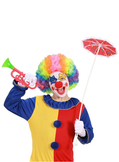 Peluca de payaso multicolor para niño