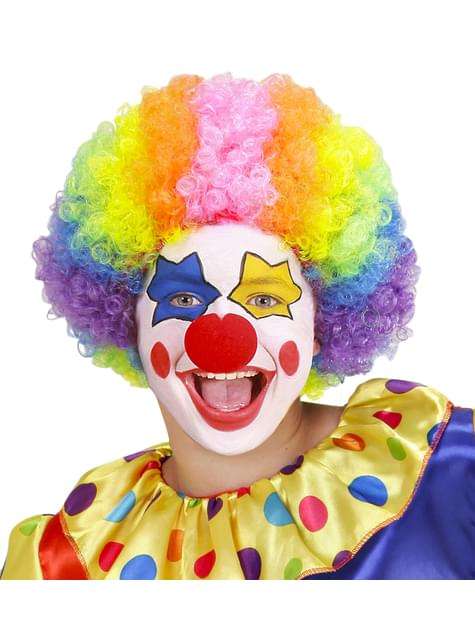 Peluca de payaso multicolor para niño