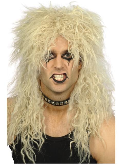 Peluca de rocker rubio para hombre