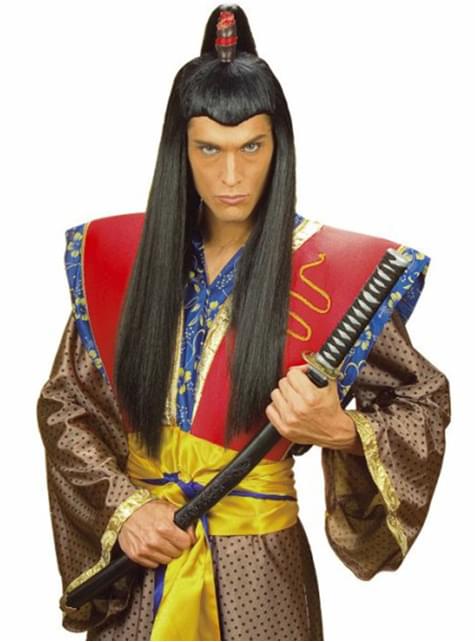 Peluca de samurai larga