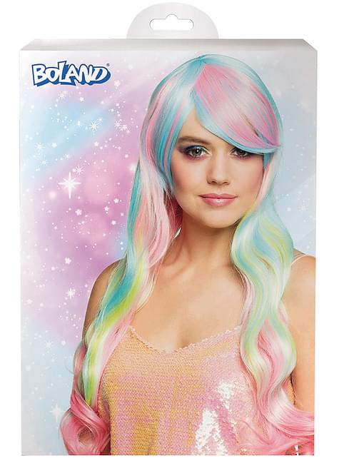 Peluca de unicornio colores pastel