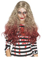 Peluca de zombie rubia ensangrentada para mujer