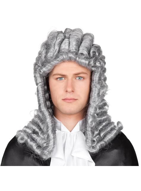 Peluca gris de juez para hombre
