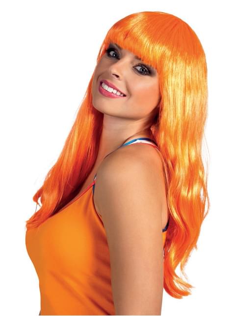 Peluca naranja larga
