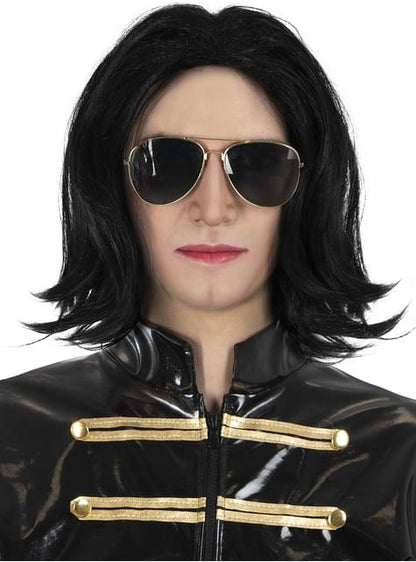 Peluca lisa y gafas de Michael Jackson - Funiglobal | Funidelia