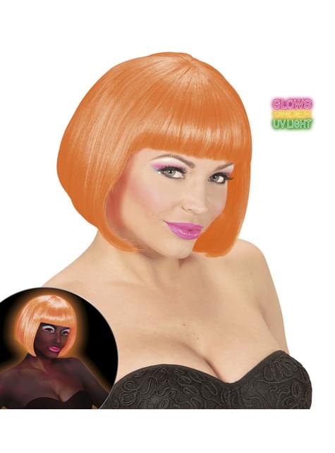 Peluca naranja brillante para mujer