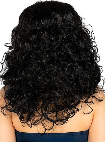 Peluca negra de melena larga - Funiglobal | Funidelia