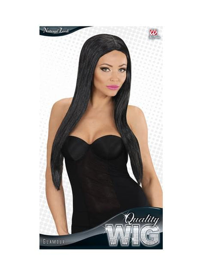 Peluca negra larga lisa para mujer - Widmann | Funidelia