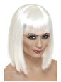 Peluca recta con flequillo blanca para mujer - Smiffys | Funidelia