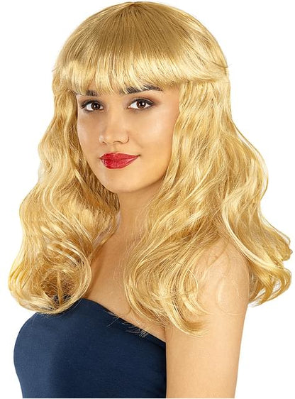 Peluca rubia con flequillo - Funiglobal | Funidelia