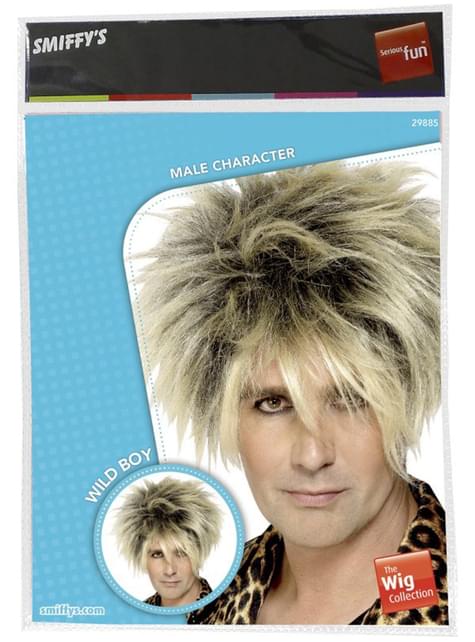 Peluca ochentera rubia para hombre