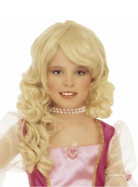 Peluca rubia glamour para niña