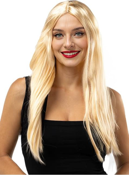 Peluca rubia lisa - Funiglobal | Funidelia