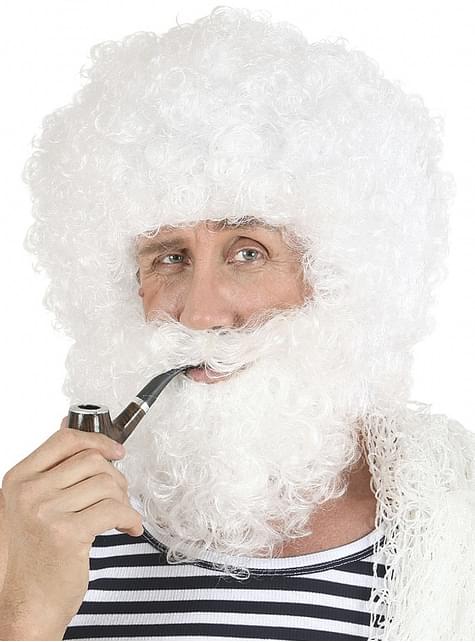 Peluca y barba de viejo marinero