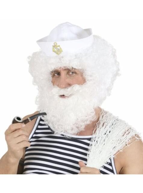 Peluca y barba de viejo marinero