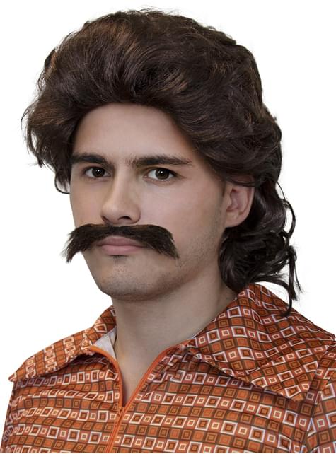 Peluca y bigote años 70 - Funiglobal | Funidelia