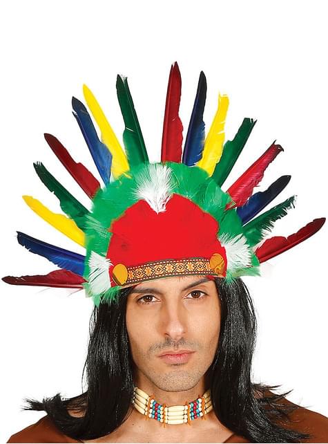 Penacho con plumas indio