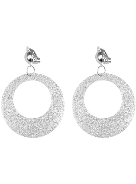 Pendientes de sevillana plateados para mujer
