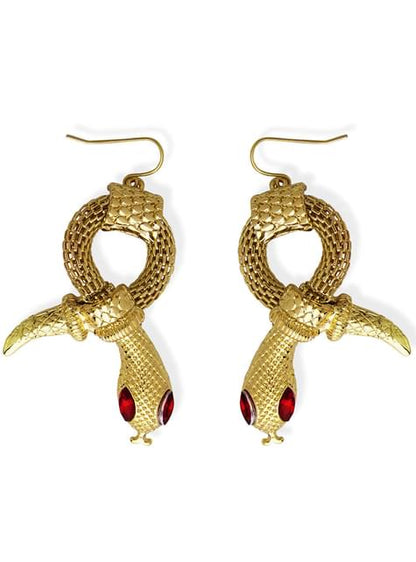Pendientes serpiente dorados para mujer
