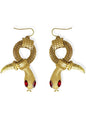 Pendientes serpiente dorados para mujer