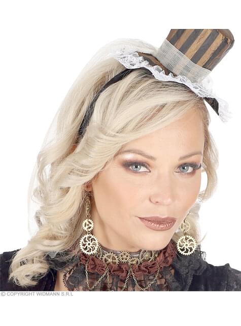 Pendientes steampunk metalizados - Widmann | Funidelia