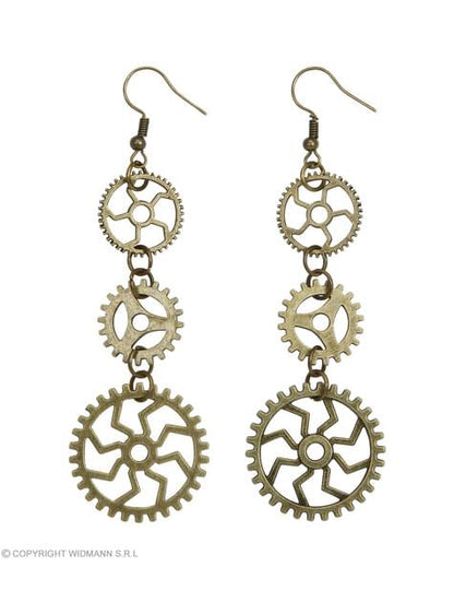Pendientes steampunk metalizados - Widmann | Funidelia