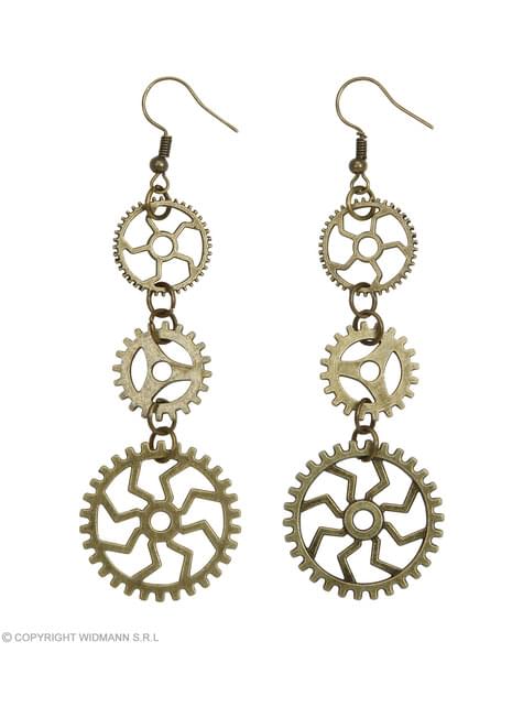 Pendientes steampunk metalizados - Widmann | Funidelia