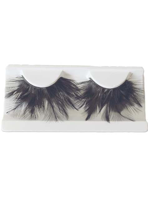 Pestañas postizas con plumas largas y pegamento