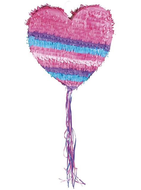 Piñata con forma de corazón rosa