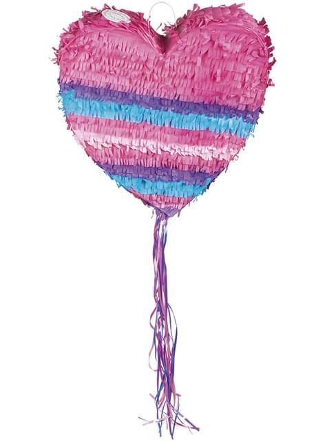 Piñata con forma de corazón rosa