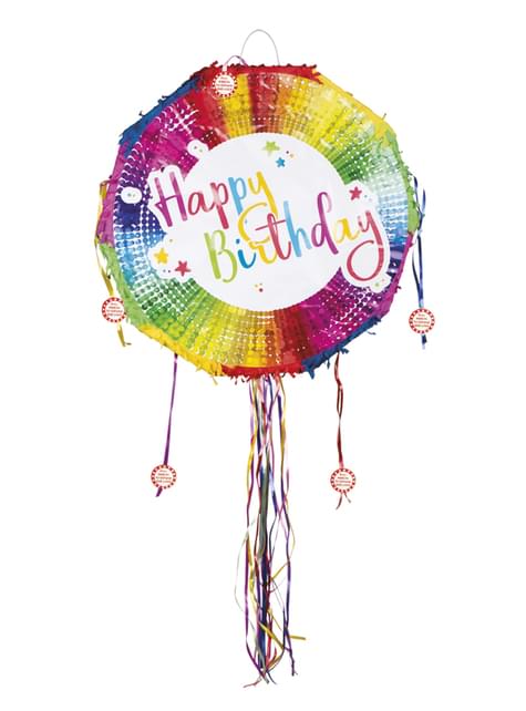 Piñata multicolor Happy Birthday - Boland | Funidelia