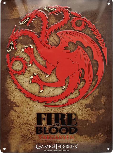 Placa metálica decorativa Targaryen