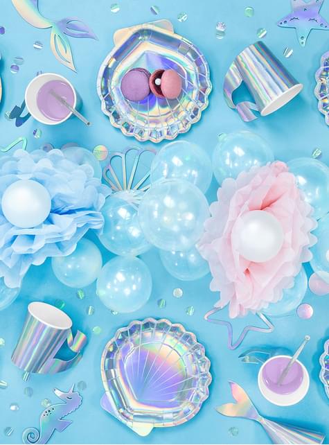 Platos con forma de concha iridiscente - Iridescent Mermaid