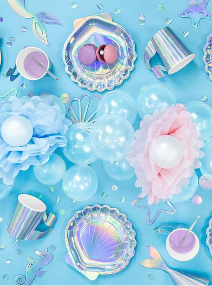 Platos con forma de concha iridiscente - Iridescent Mermaid