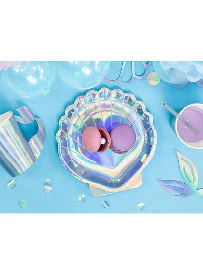 Platos con forma de concha iridiscente - Iridescent Mermaid
