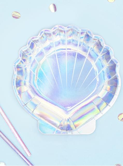 Platos con forma de concha iridiscente - Iridescent Mermaid