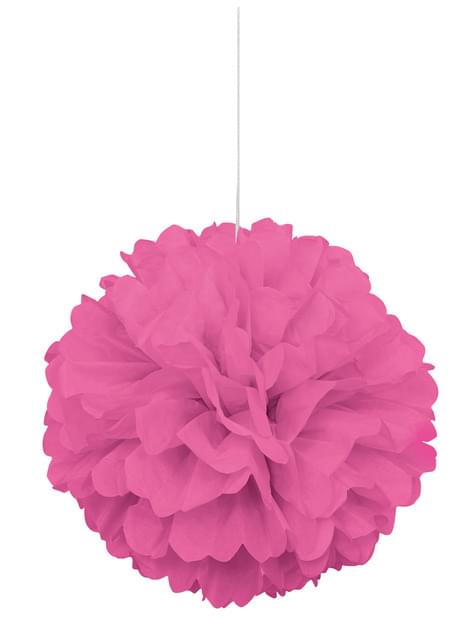 Pompón decorativo color rosa - Línea Colores Básicos - Unique | Funidelia