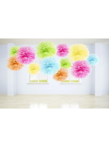 Pompón decorativo rosa de 25 cm de papel