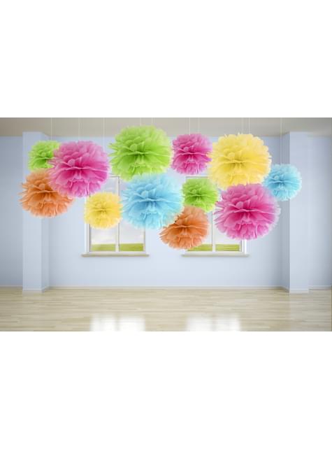 Pompón decorativo rosa de 25 cm de papel