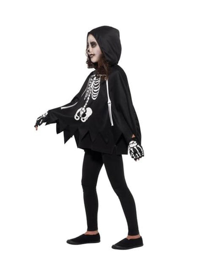 Poncho de esqueleto infantil