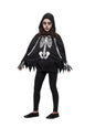 Poncho de esqueleto infantil