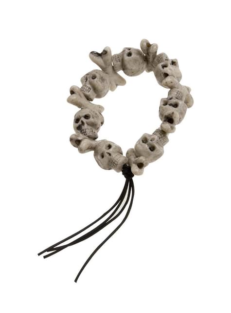 Pulsera de calaveras y huesos - Widmann | Funidelia