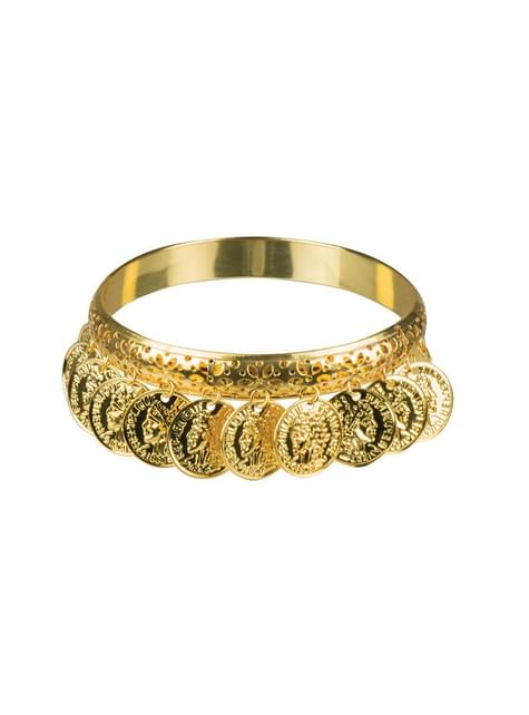 Pulsera dorada de monedas para adulto
