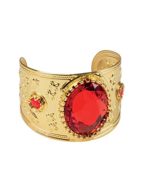 Pulsera árabe con diamante rojo para adulto