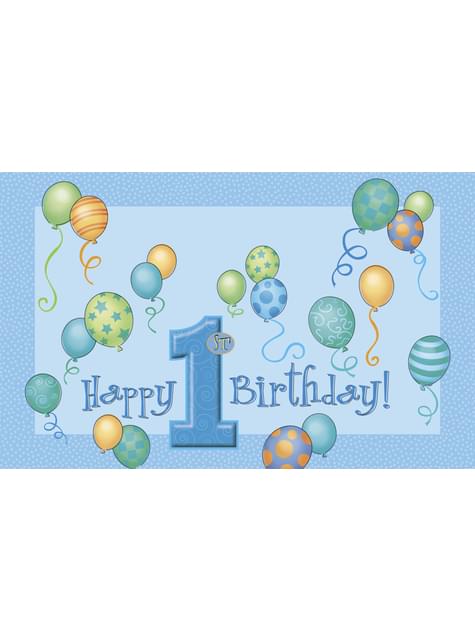 Set de 1º cumpleaños azul - Unique | Funidelia