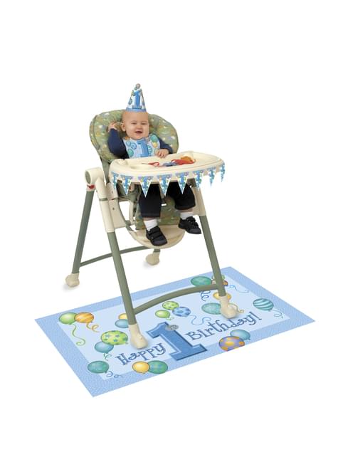 Set de 1º cumpleaños azul - Unique | Funidelia