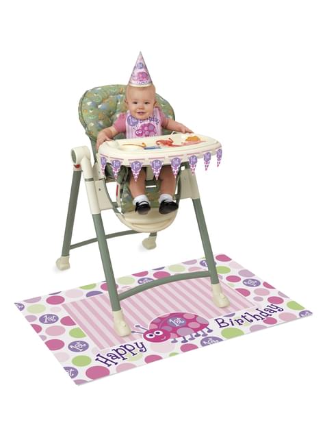Set de 1º cumpleaños mariquita rosa - Unique | Funidelia