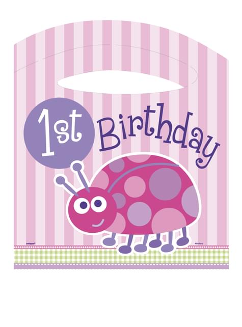 Set de 1º cumpleaños mariquita rosa - Unique | Funidelia